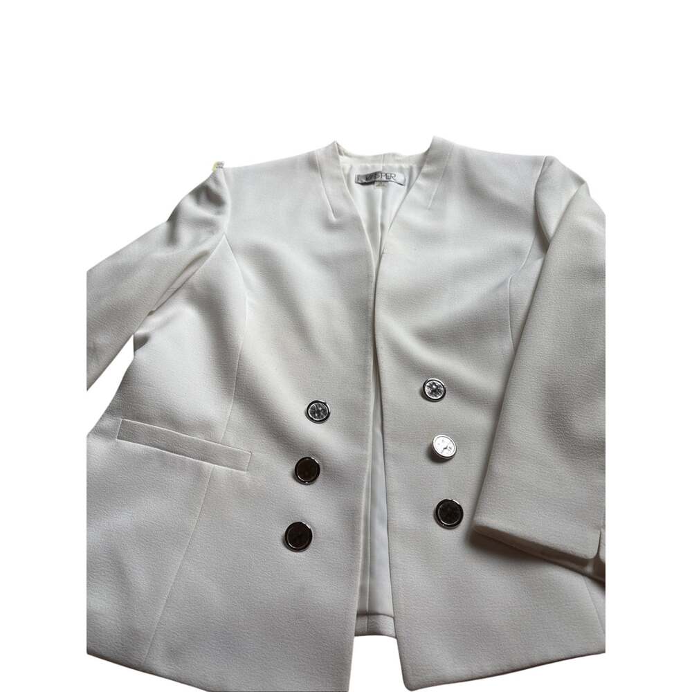 Women's Kasper White Blazer Size L Pre-Owned